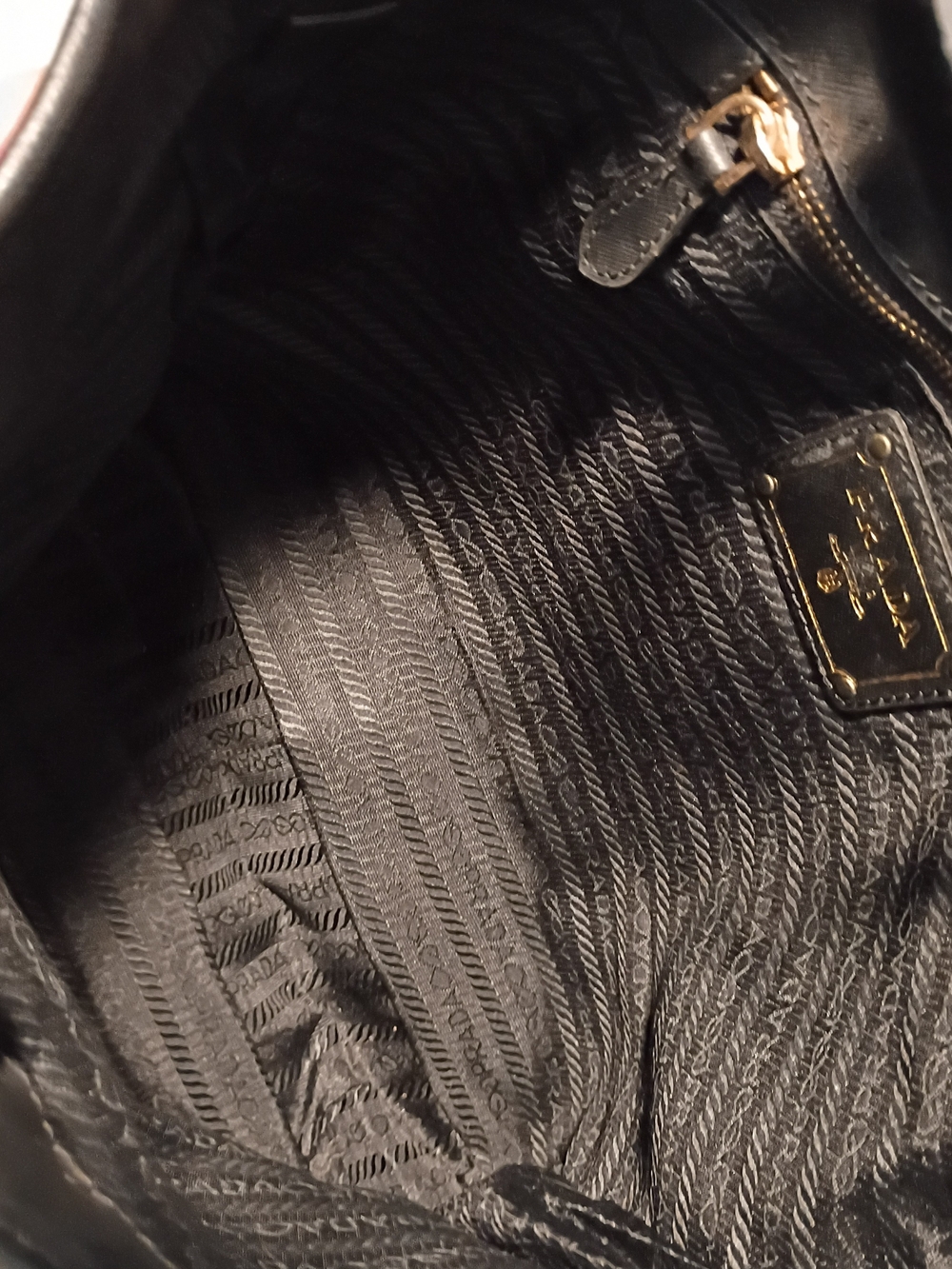 Prada Black Nylon Shoulder Bag with Gold Hardware - Picture 12 of 16